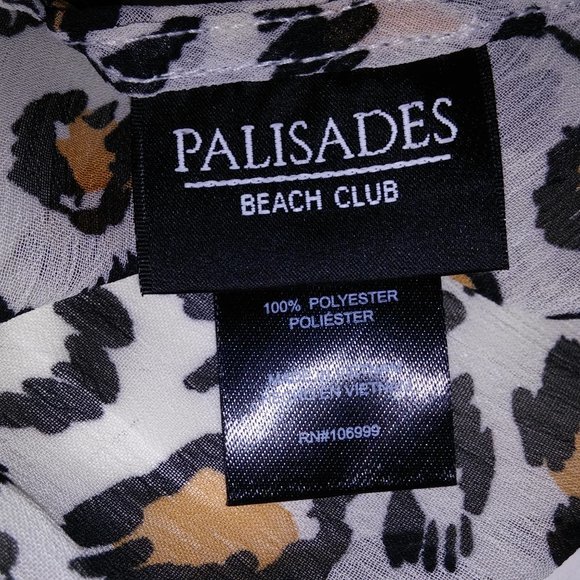Palisades Beach Club Swim Cover Up Medium Large M/L Sheer Leopard Animal Print S - Picture 9 of 10